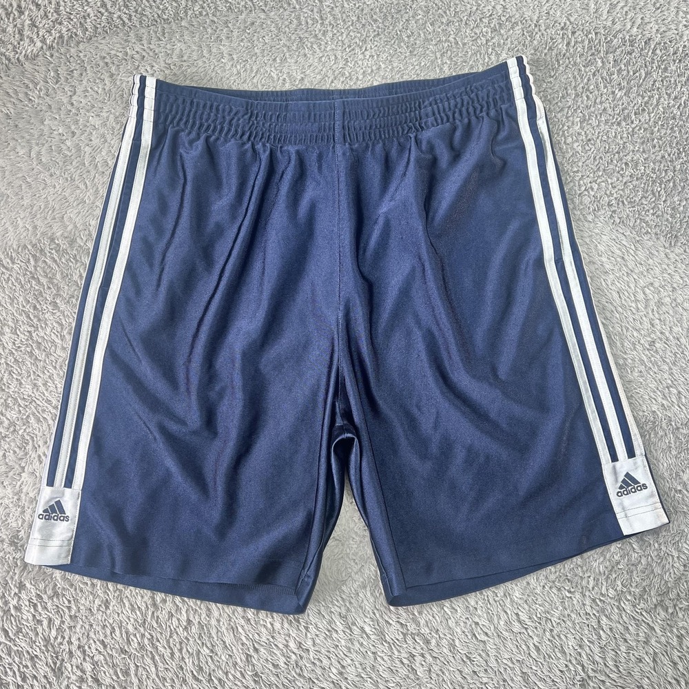 Adidas Dazzle Shorts Mens L Blue Shimmer Athletic Soccer Gym Training Athleisure